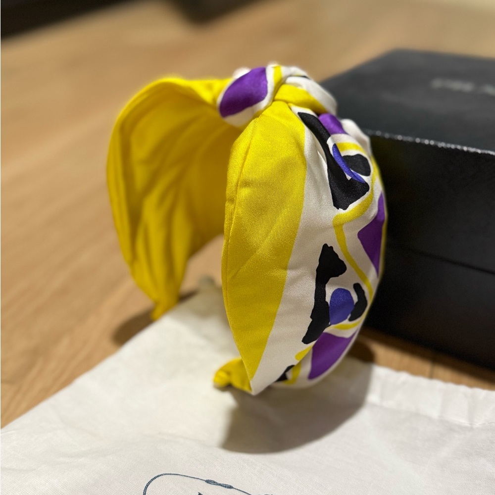Prada Yellow & Purple Knotted Headband - Picture 4 of 8